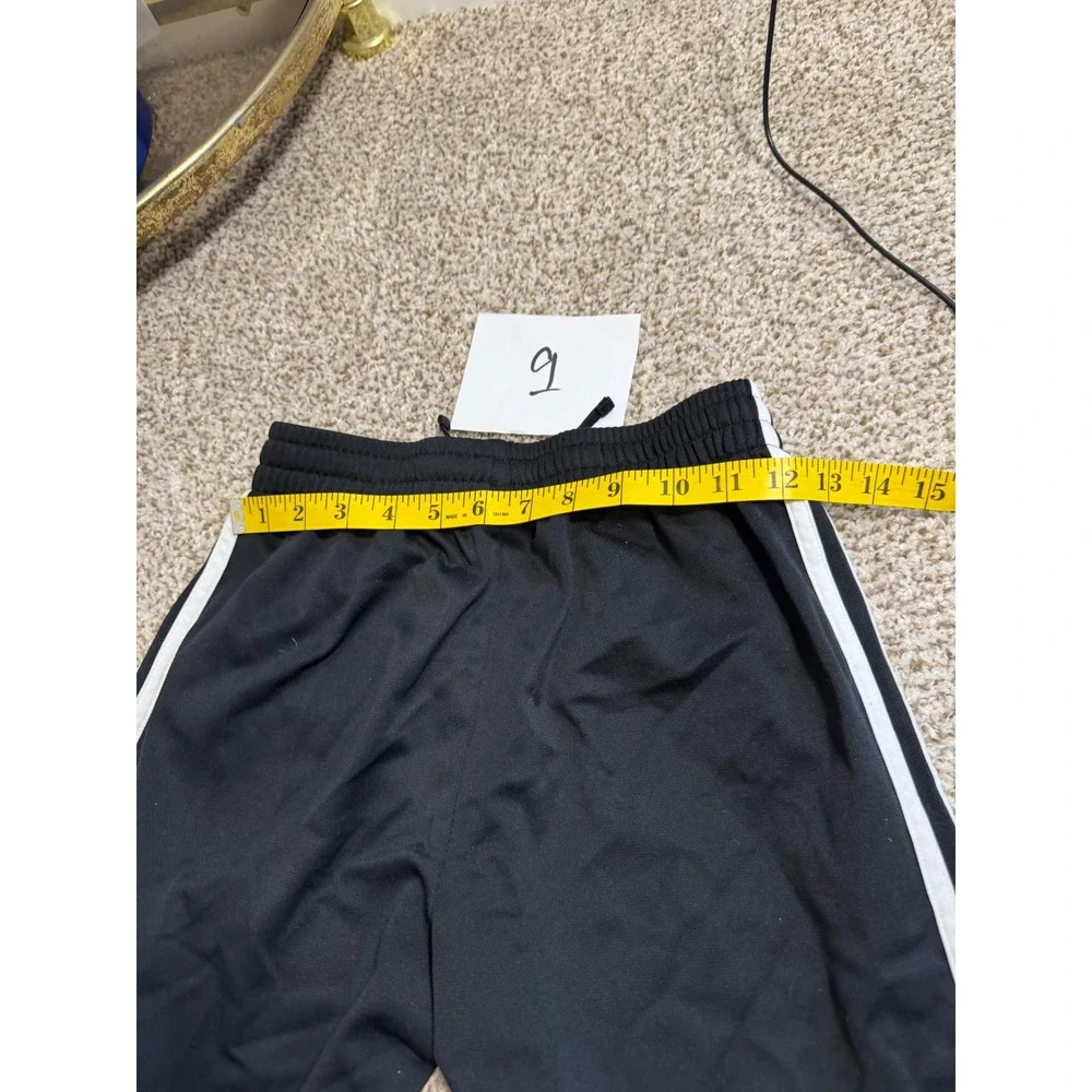 Adidas Youth Boys Track Pants Black White Stripe Size M 10/12 Athletic Pants